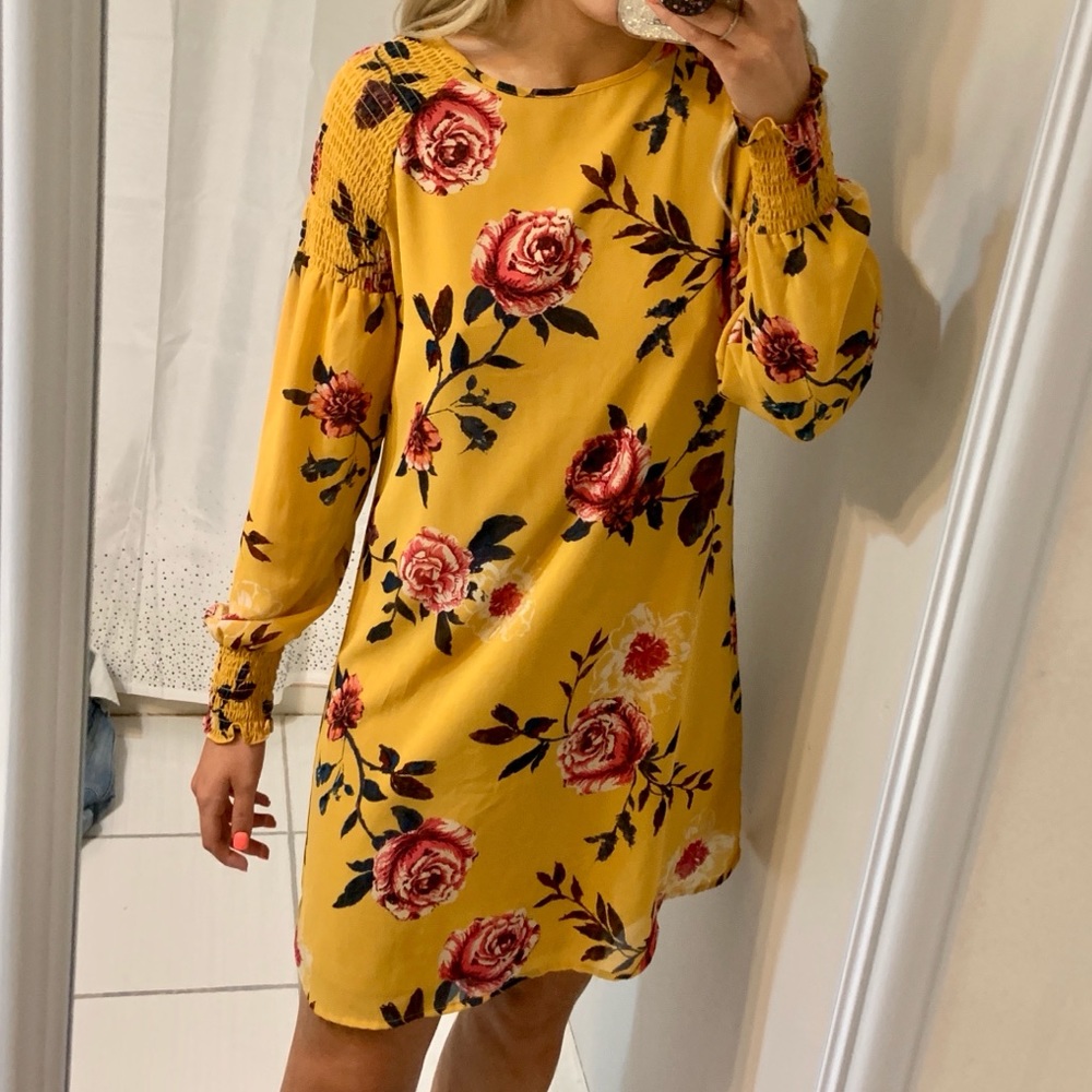 Floral Mustard Maurices dress
